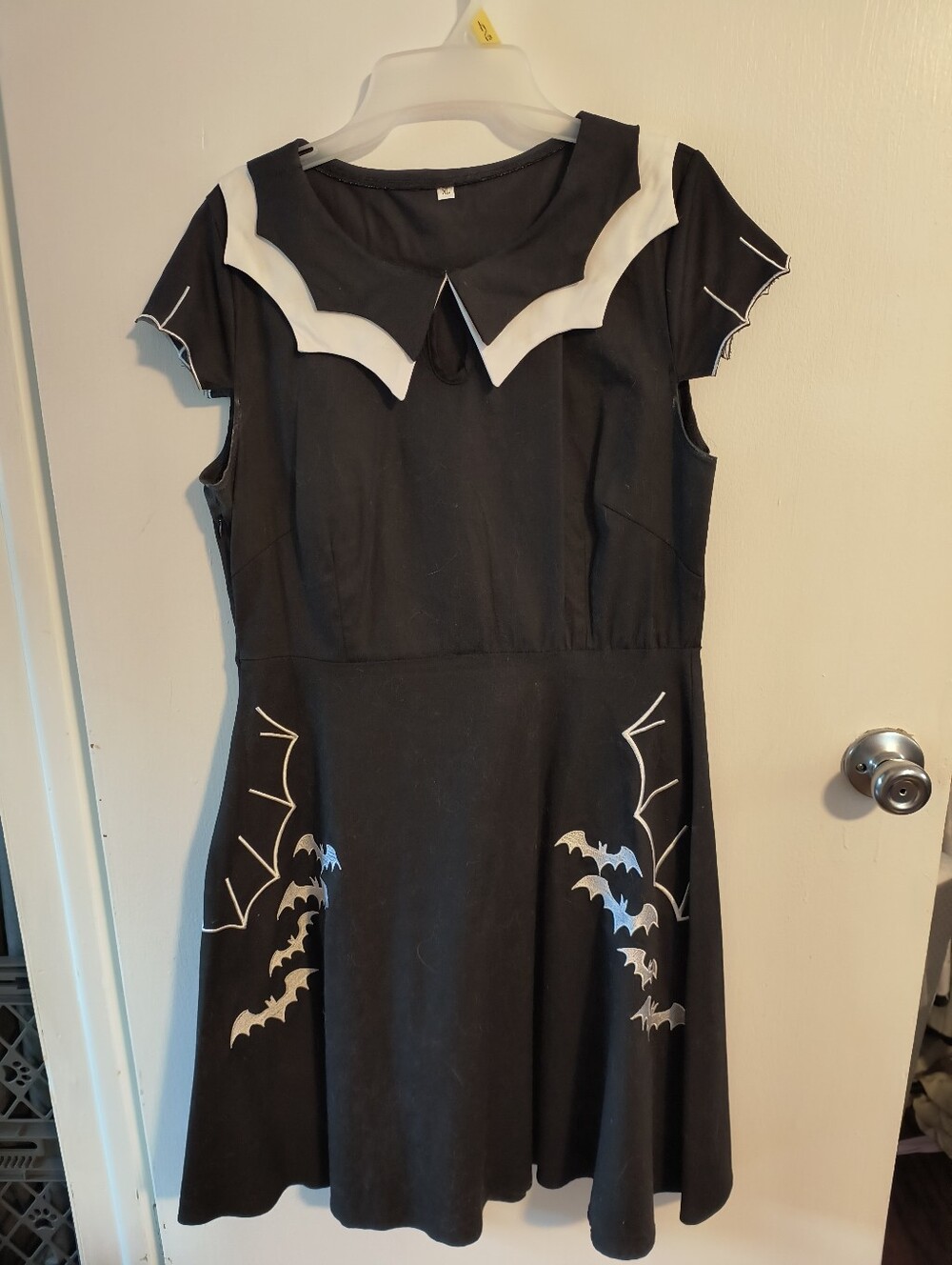 Goth Halloween Bat-Accent Fit & Flare Dress